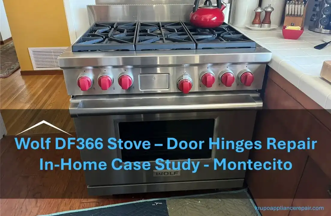Wolf DF366 Stov Door Hinge Repair – In-Home Case Study in Montecito